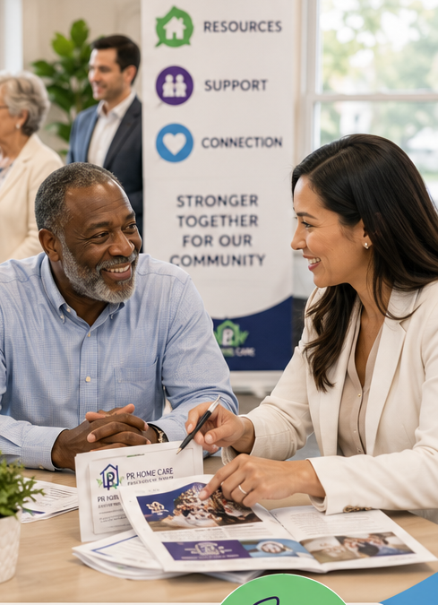 Older adults, family members, and community professionals connecting